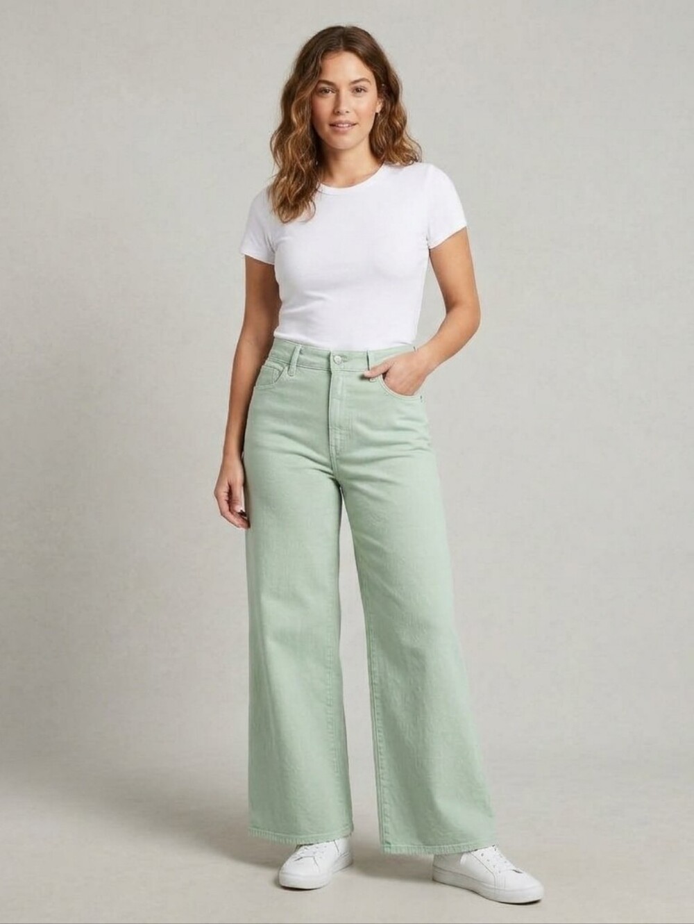 Universal Thread Mint Green High-Rise Sailor Wide Leg Jeans - Size 10